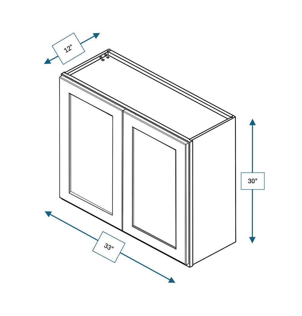 Builder's Pride Bluff Shaker 33 in. x  30 in. Wall Cabinet