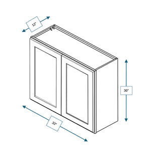 Platinum Grey 33 in. Wide x 12 in. Deep x 30 in. Tall - Wall Shaker Cabinet