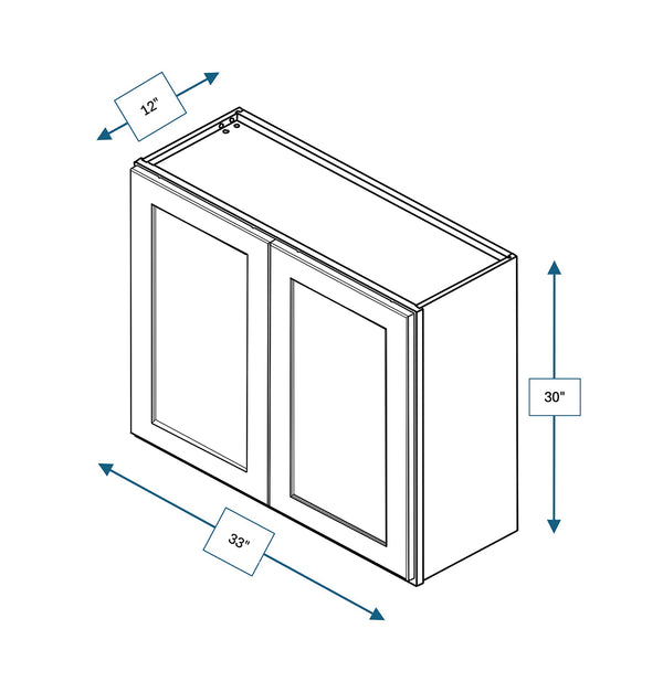Platinum Grey 33 in. Wide x 12 in. Deep x 30 in. Tall - Wall Shaker Cabinet