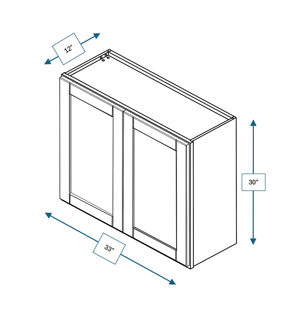 Malibu White 33 in. Wide x 12 in. Deep x 30 in. Tall - Wall Shaker Cabinet