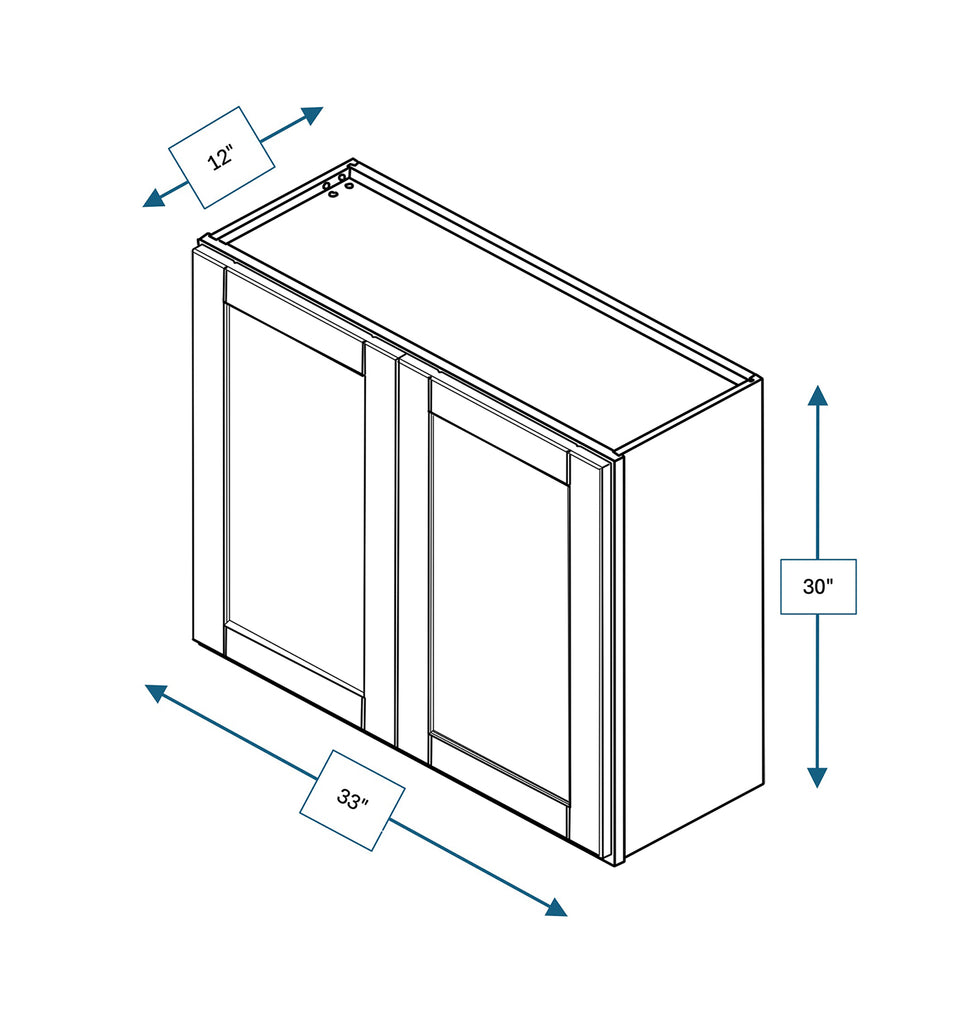 Malibu White Shaker 33 in. x  30 in. Wall Cabinet