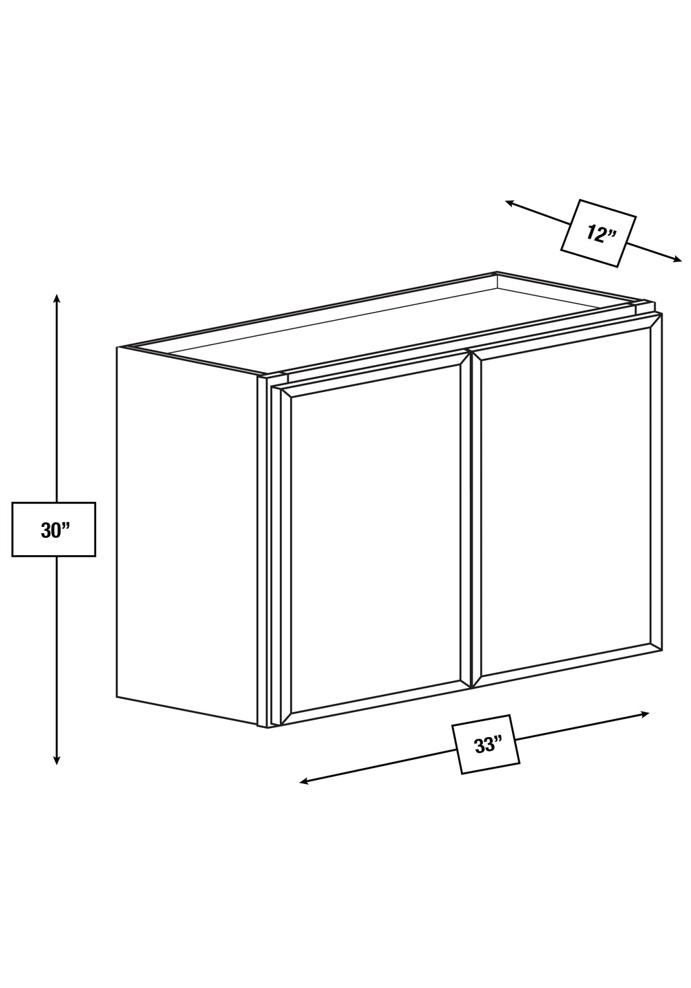 Arctic Mist Slim Shaker 33 in. x 30 in. Wall Cabinet