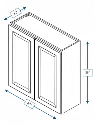 Harbour Town White Bevel Shaker 33 in. x  36 in. Wall Cabinet