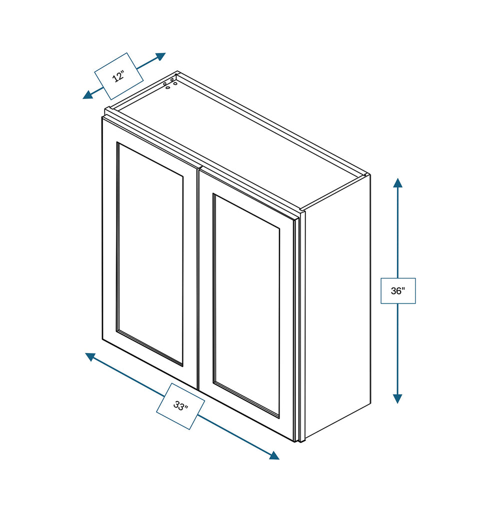 Hampton Pewter Shaker 33 in. x 36 in. Wall Cabinet