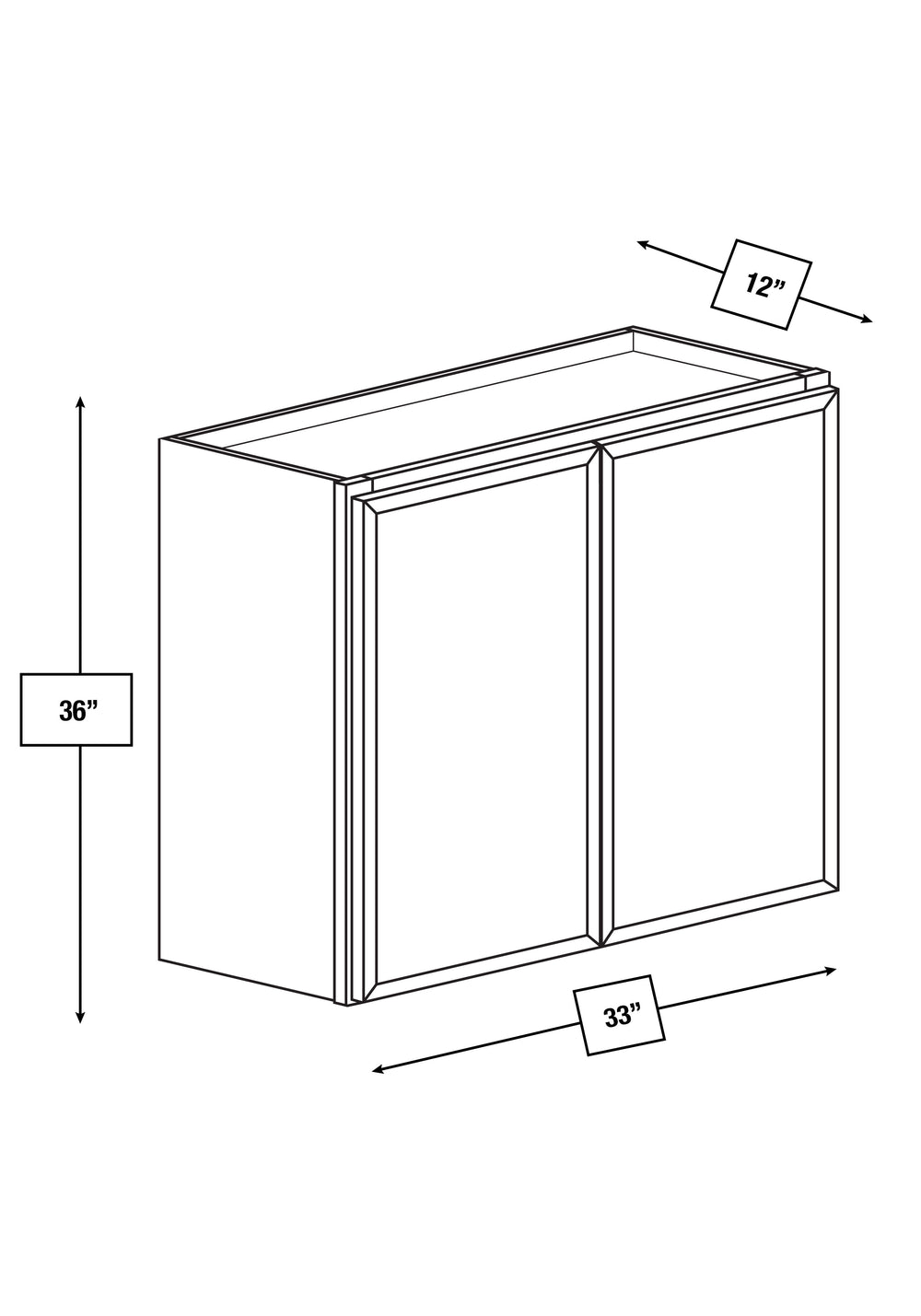 Franklin White Slim Shaker 33 in. x 36 in. Wall Cabinet
