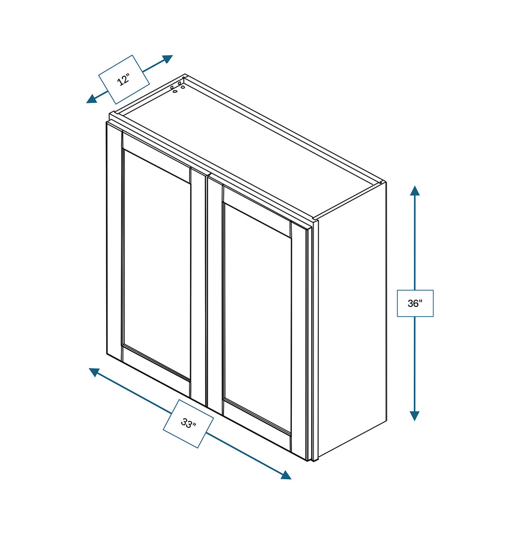 Malibu White 33 in. Wide x 12 in. Deep x 36 in. Tall - Wall Shaker Cabinet