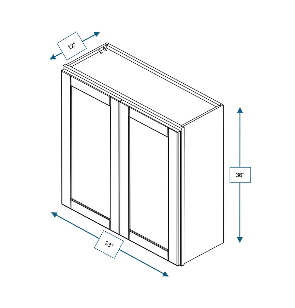 Malibu White Shaker 33 in. x  36 in. Wall Cabinet