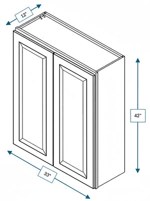 Broad Creek Blue Bevel Shaker 33 in. x  42 in. Wall Cabinet