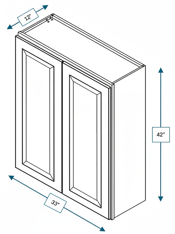 Sea Pines Green Bevel Shaker 33 in. x  42 in. Wall Cabinet