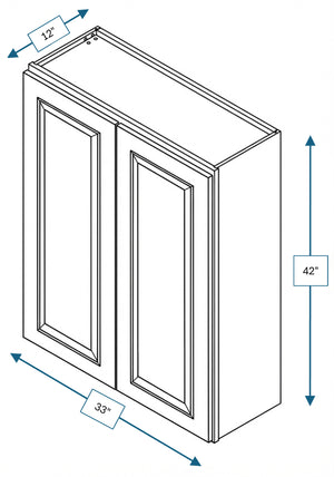 Montpelier Sage Raised Panel 33 in. x 42 in. Wall Cabinet