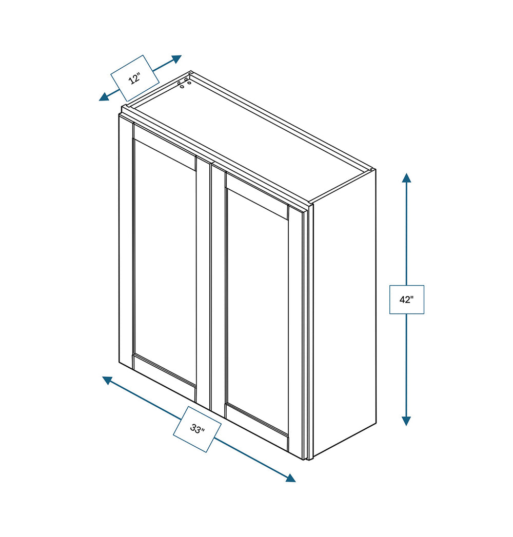 Malibu White 33 in. Wide x 12 in. Deep x 42 in. Tall - Wall Shaker Cabinet