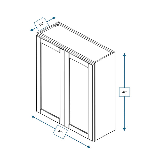 Malibu White 33 in. Wide x 12 in. Deep x 42 in. Tall - Wall Shaker Cabinet