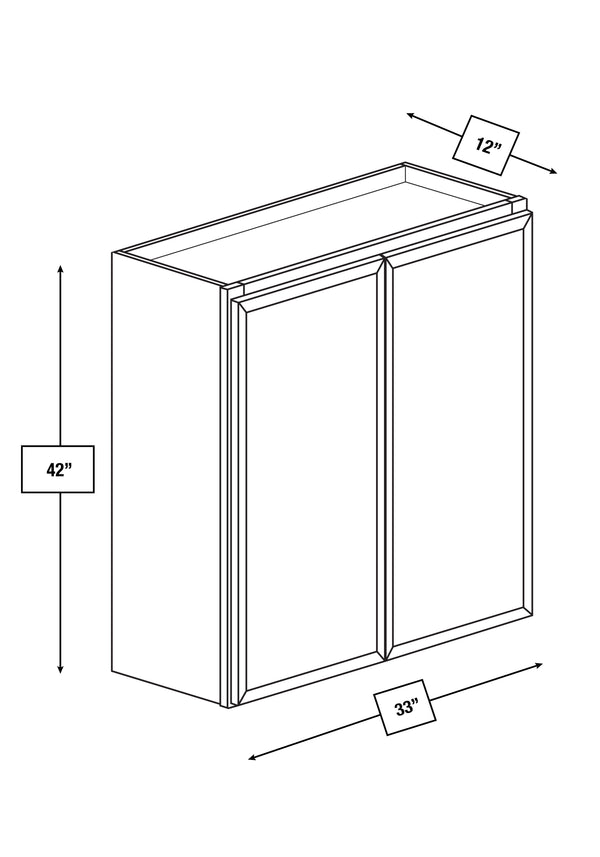Franklin White Slim Shaker 33 in. x 42 in. Wall Cabinet