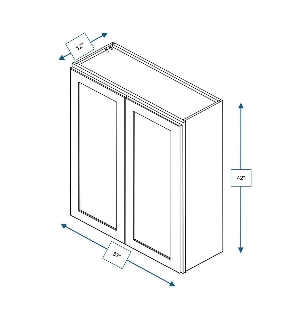 Builder's Pride Bluff Shaker 33 in. x  42 in. Wall Cabinet