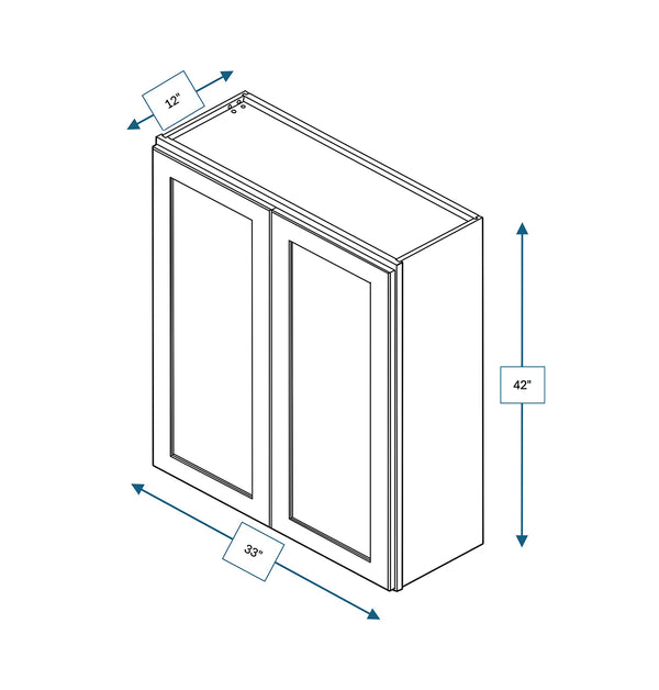 Hampton Pewter 33 in. Wide x 12 in. Deep x 42 in. Tall - Wall Shaker Cabinet