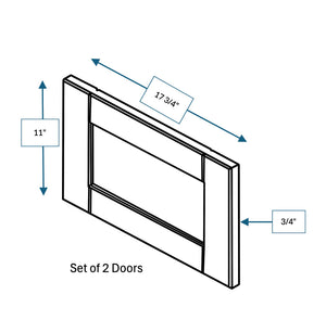 Malibu White Frosted Glass Door for 36 in. Wide x 12 in. Deep x 12 in. Tall - Wall Shaker Cabinet - 2 Pack