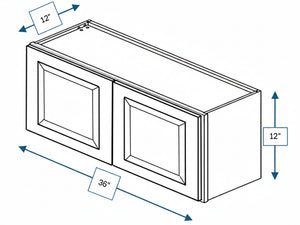 Broad Creek Blue Bevel Shaker 36 in. x 12 in. Wall Cabinet