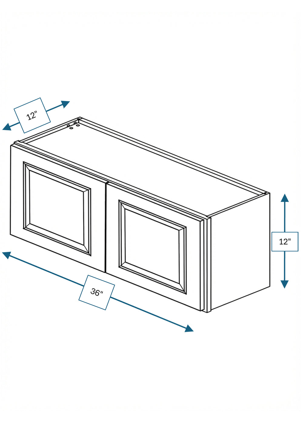 Cotswold Linen Raised Panel 36 in. x 12 in. Wall Cabinet