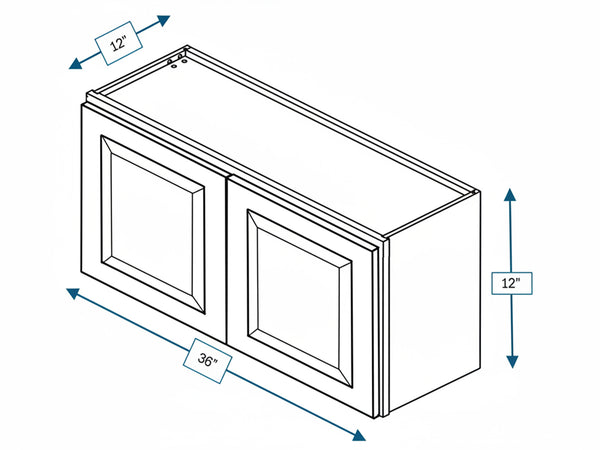 Broad Creek Blue Bevel Shaker 36 in. x 15 in. Wall Cabinet