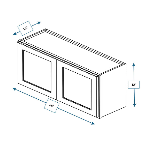 Hampton Pewter 36 in. Wide x 12 in. Deep x 15 in. Tall - Wall Shaker Cabinet
