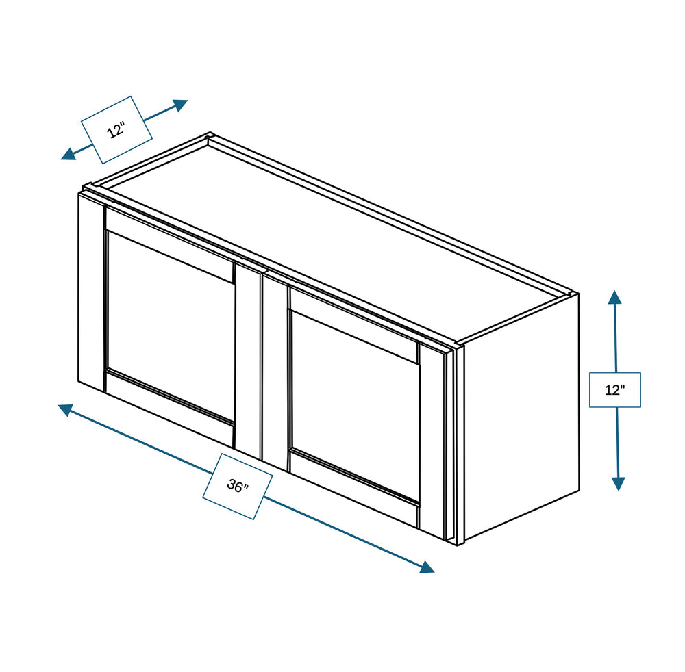 Malibu White 36 in. Wide x 12 in. Deep x 15 in. Tall - Wall Shaker Cabinet