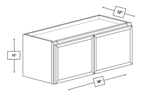 Arctic Mist Slim Shaker 36 in. x 15 in. Wall Cabinet
