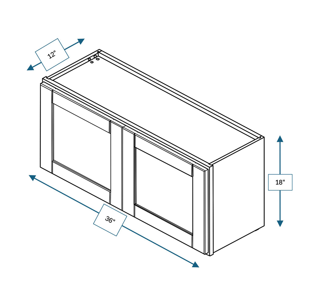 Malibu White Shaker 36 in. x 18 in. Wall Cabinet
