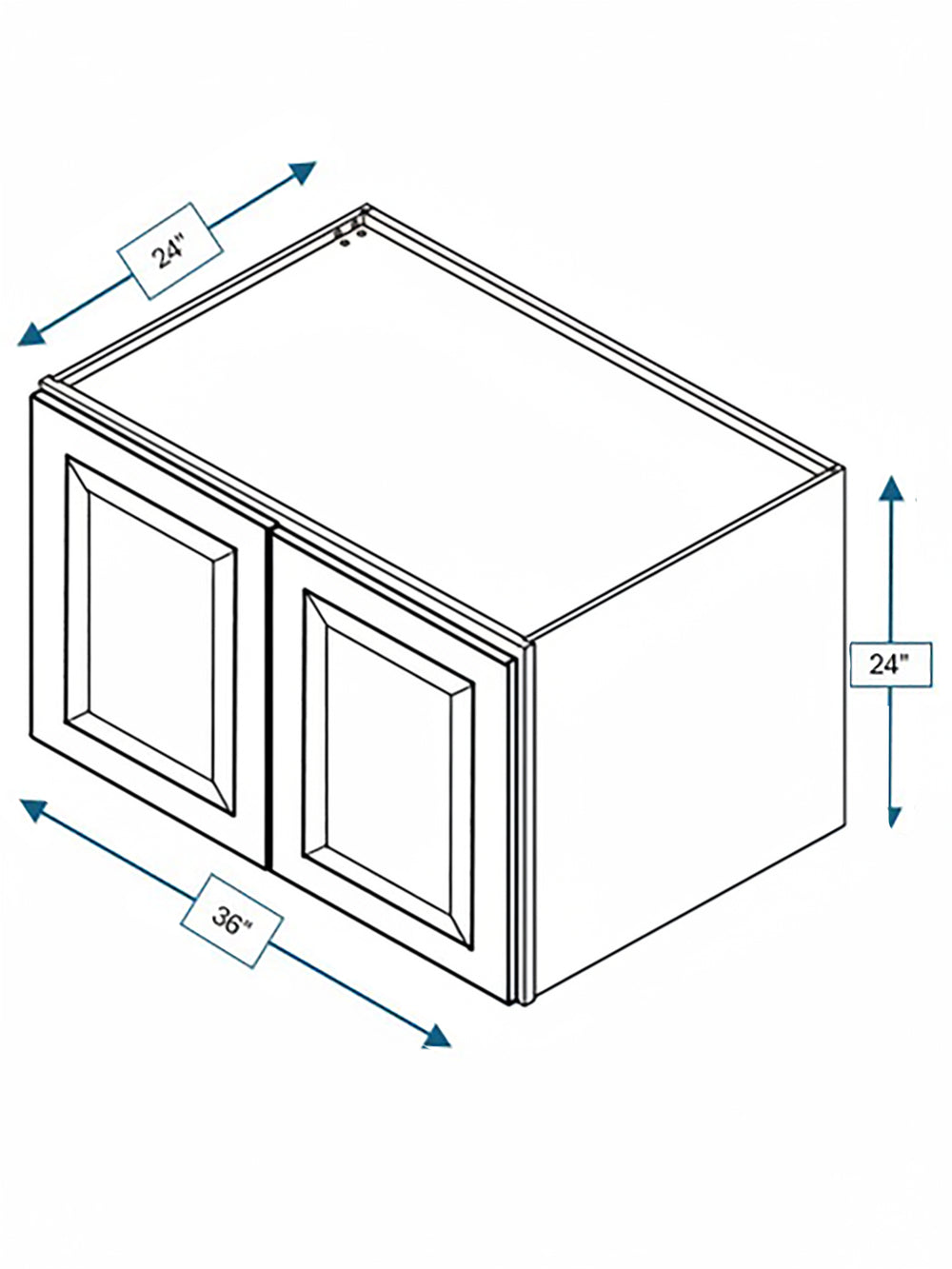 Wexford White Oak Bevel Shaker Double Depth Wall Cabinet 36 in. x 24 in. x 24 in.