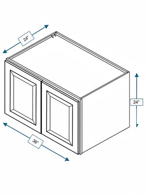 Wexford White Oak Bevel Shaker Double Depth Wall Cabinet 36 in. x 24 in. x 24 in.
