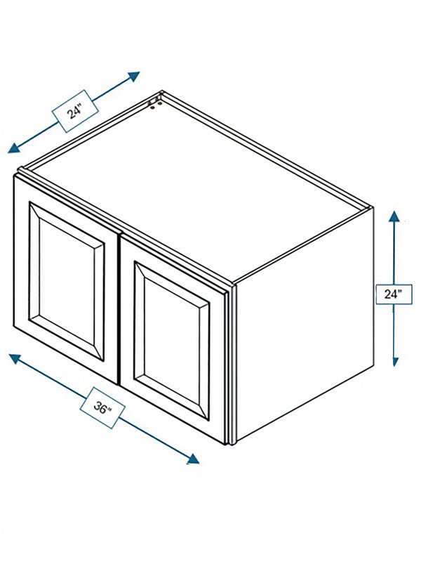 Wexford White Oak Bevel Shaker Double Depth Wall Cabinet 36 in. x 24 in. x 24 in.