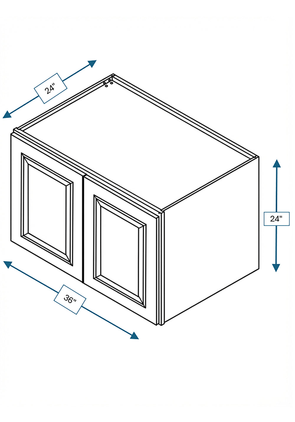 Cotswold Linen Raised Panel Double Depth Wall Cabinet 36 in. x 24 in. x 24 in.