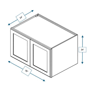Hampton Pewter 36 in. Wide x 24 in. Deep x 24 in. Tall - Double Depth Wall Shaker Cabinet
