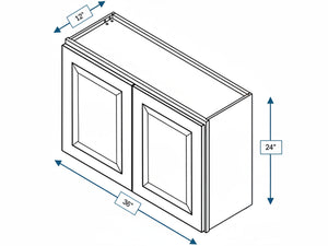 Harbour Town White Bevel Shaker 36 in. x 24 in. Wall Cabinet