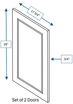 Chalet White Raised Panel Clear Glass Door 2-Pack 36 in. x 30 in.