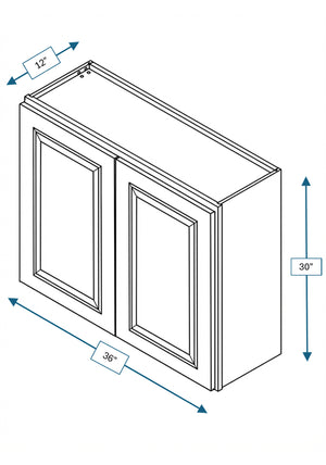 Chalet White Raised Panel 36 in. x 30 in. Wall Cabinet