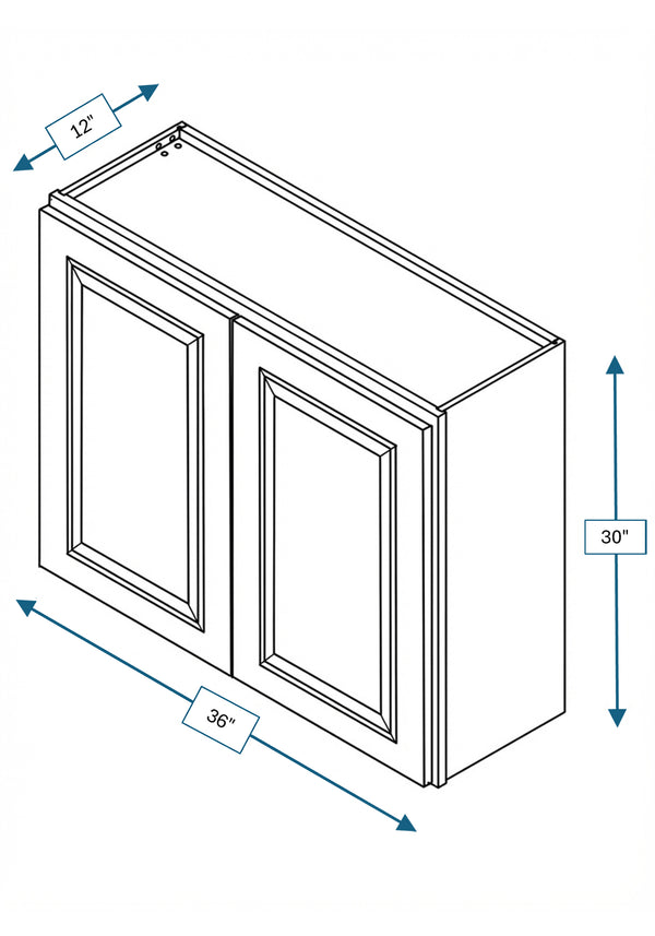 Montpelier Sage Raised Panel 36 in. x 30 in. Wall Cabinet