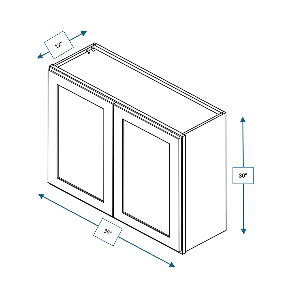 Nantucket Bluff Shaker 36 in. x 30 in. Wall Cabinet