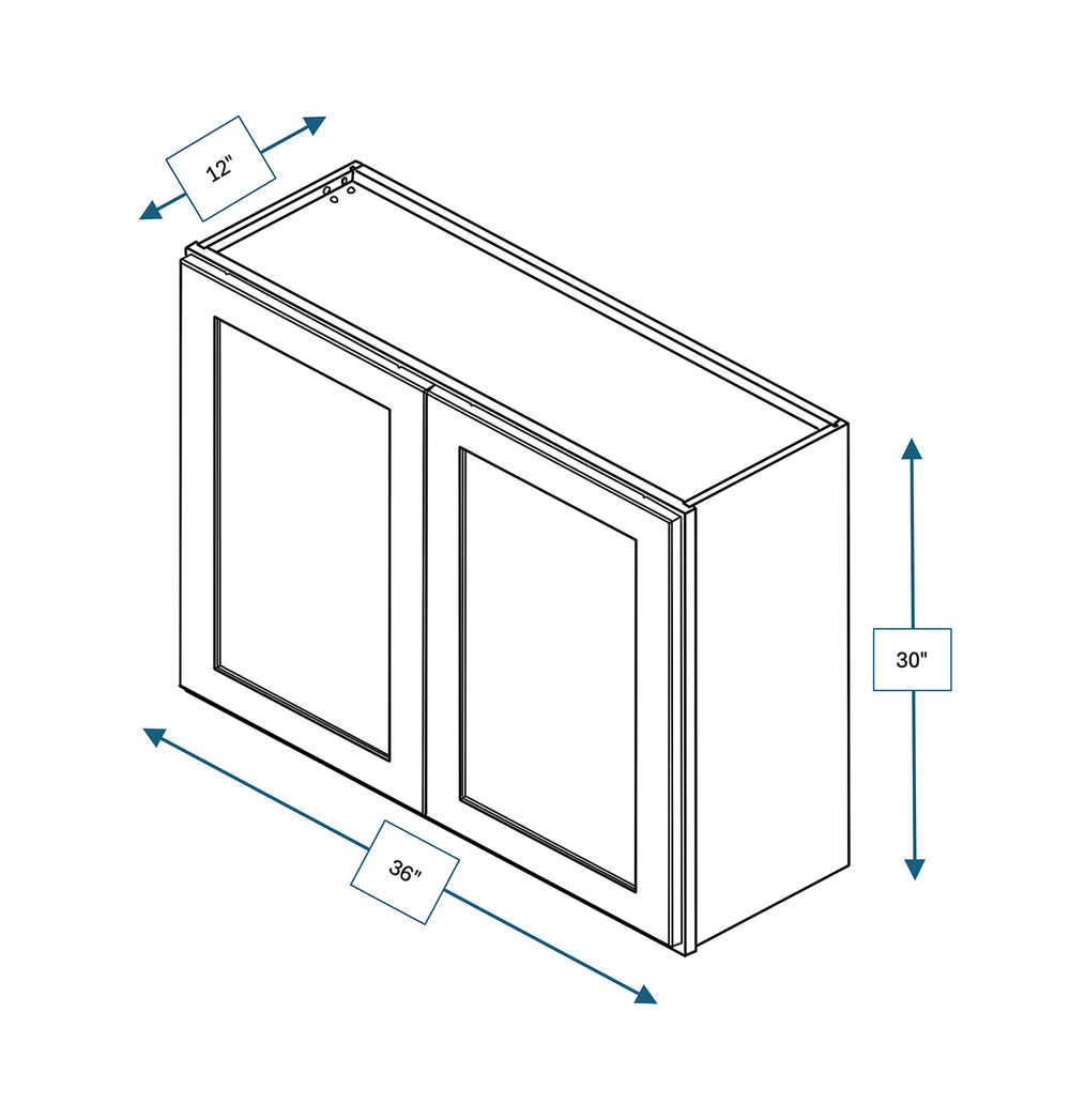 Annapolis Blue 36 in. Wide x 12 in. Deep x 30 in. Tall - Wall Shaker Cabinet