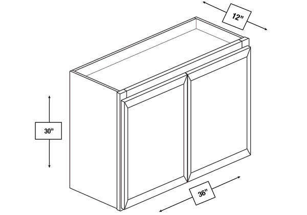 Franklin White Slim Shaker 36 in. x 30 in. Wall Cabinet