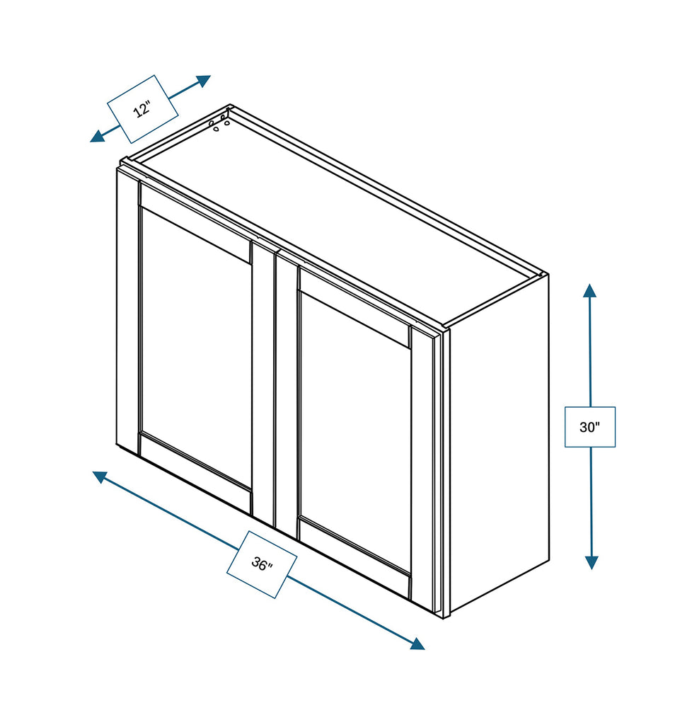 Malibu White Shaker 36 in. x  30 in. Wall Cabinet