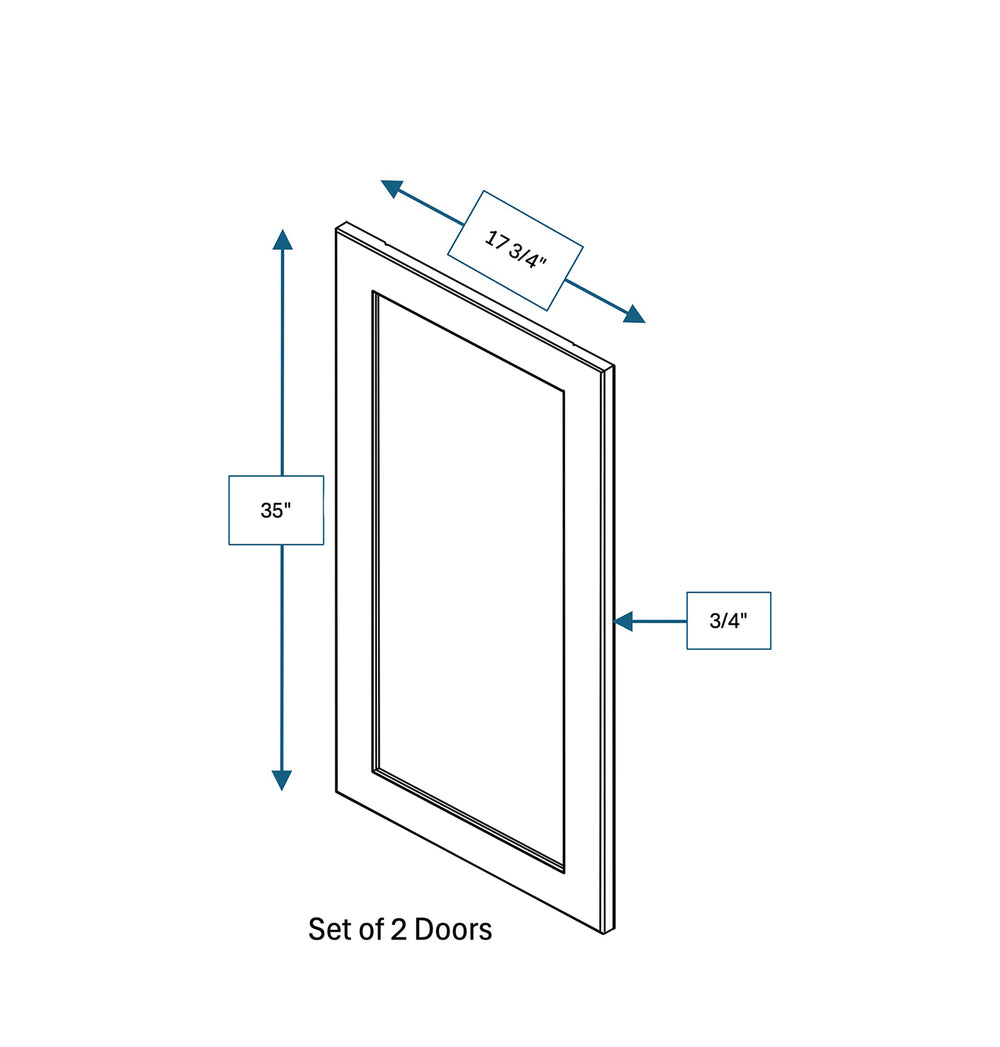 Spring Hill Hickory Clear Glass Door for 36 in. Wide x 12 in. Deep x 36 in. Tall - Wall Shaker Cabinet - 2 Pack