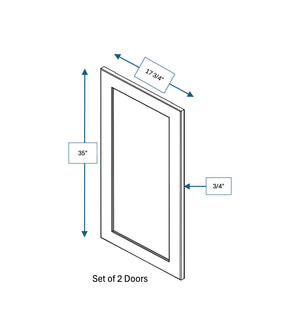 Annapolis Blue Clear Glass Door for 36 in. Wide x 12 in. Deep x 36 in. Tall - Wall Shaker Cabinet - 2 Pack