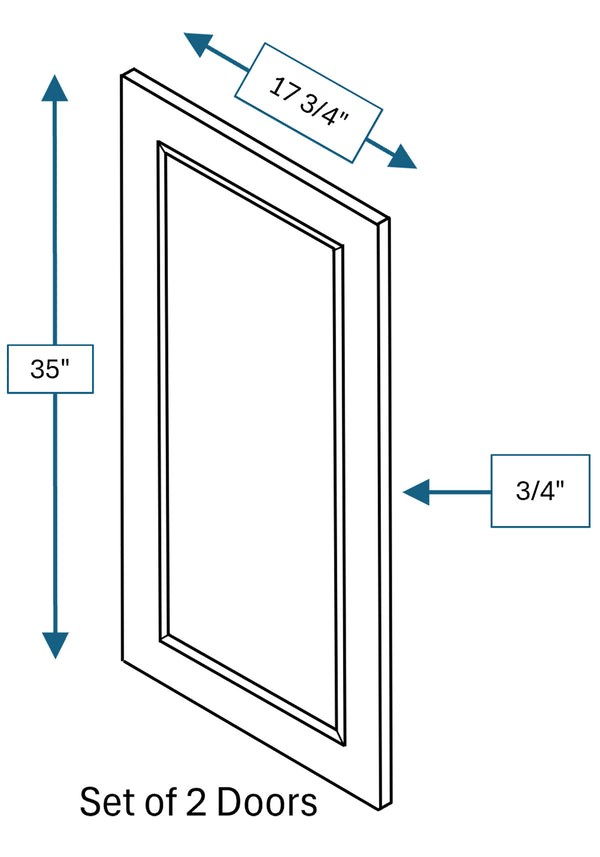 Chalet White Raised Panel Clear Glass Door 2-Pack 36 in. x 36 in.