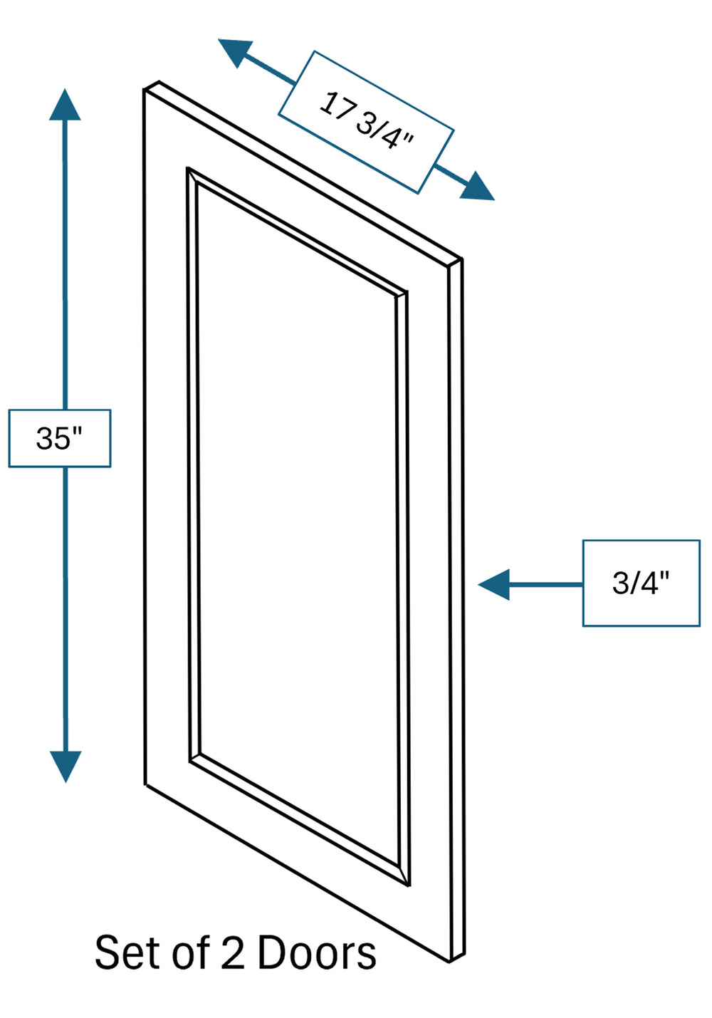Montpelier Sage Raised Panel Clear Glass Door 2-Pack 36 in. x 36 in.