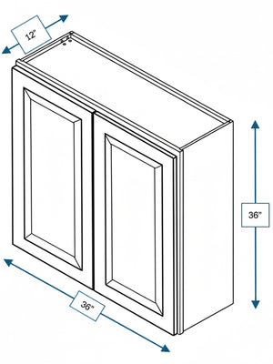Harbour Town White Bevel Shaker 36 in. x  36 in. Wall Cabinet