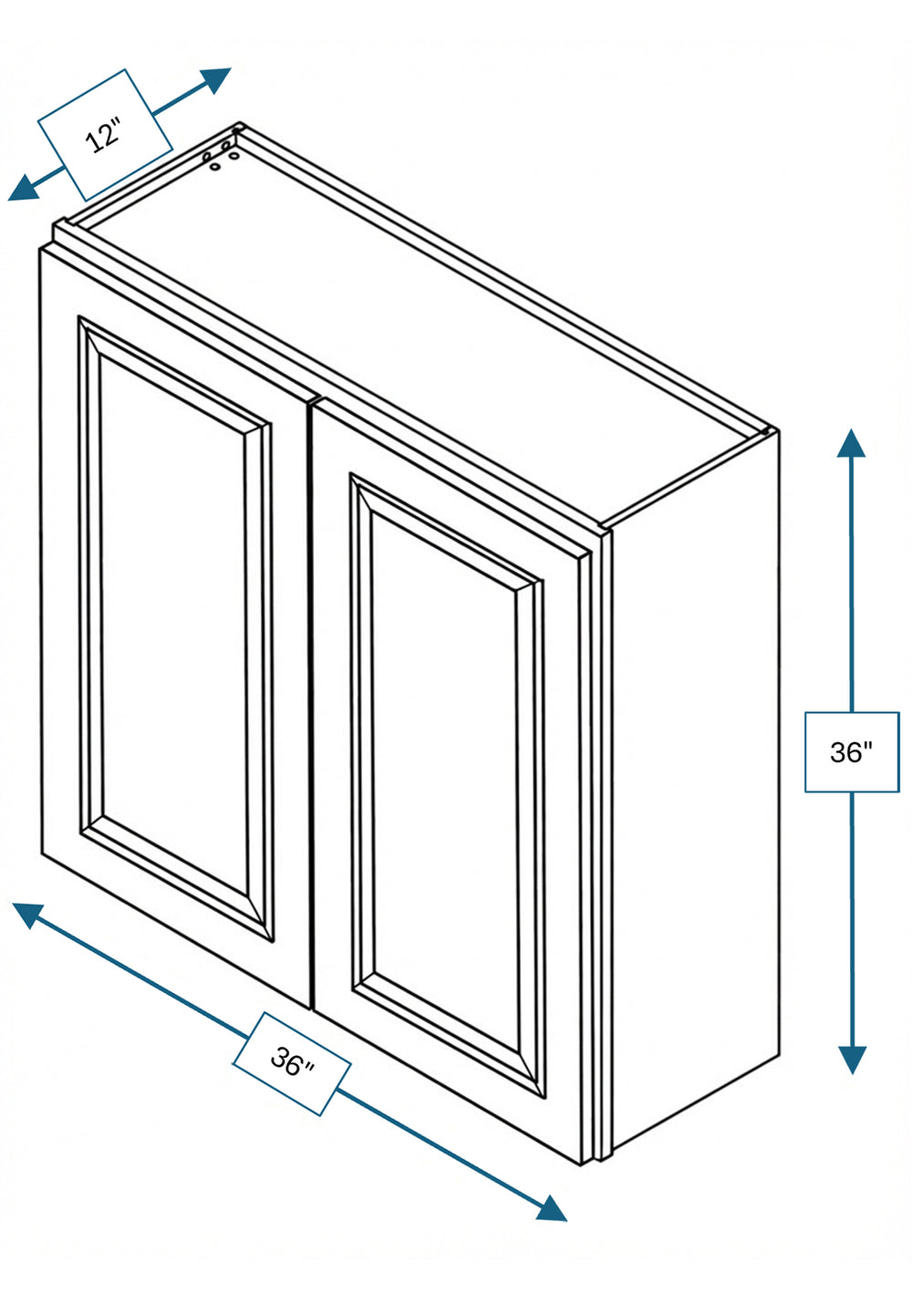 Cotswold Linen Raised Panel 36 in. x 36 in. Wall Cabinet