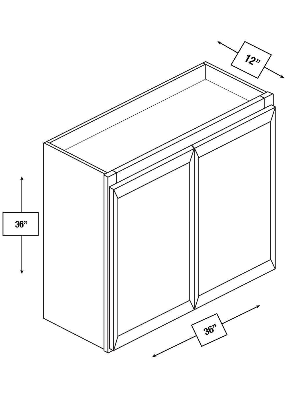 Arctic Mist Slim Shaker 36 in. x 36 in. Wall Cabinet