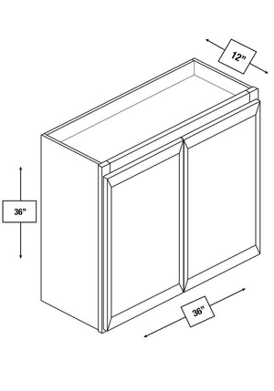 Arctic Mist Slim Shaker 36 in. x 36 in. Wall Cabinet
