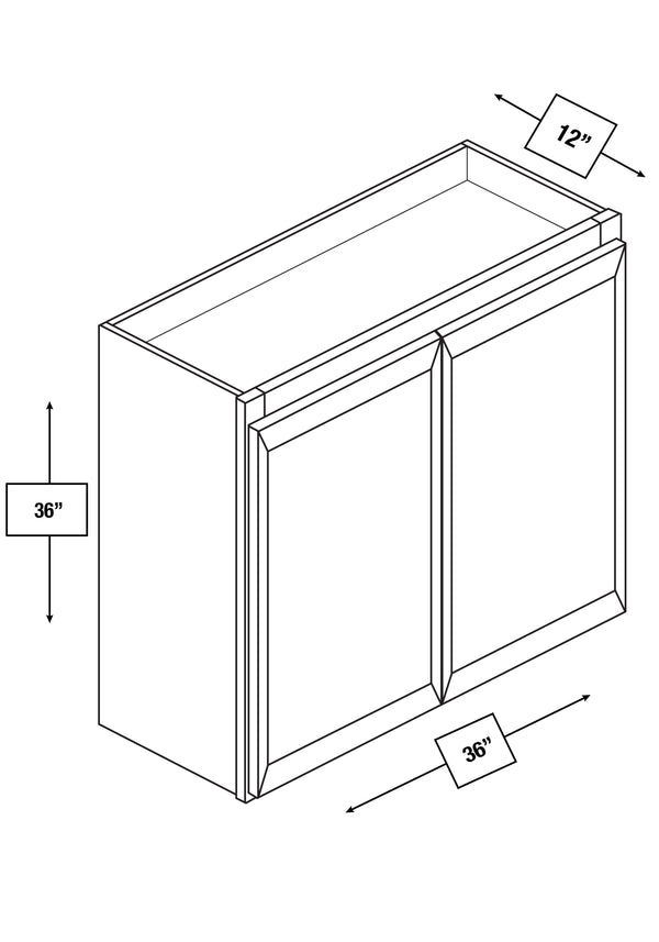 Arctic Mist Slim Shaker 36 in. x 36 in. Wall Cabinet