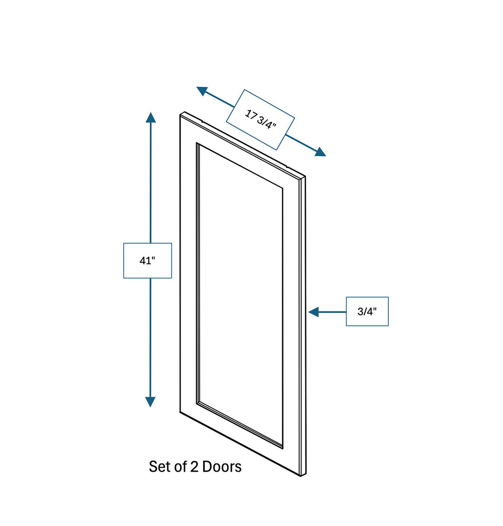 Spring Hill Hickory Clear Glass Door for 36 in. Wide x 12 in. Deep x 42 in. Tall - Wall Shaker Cabinet - 2 Pack